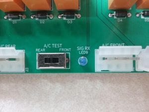 Waiter ECC control module test switch and SIG RX led