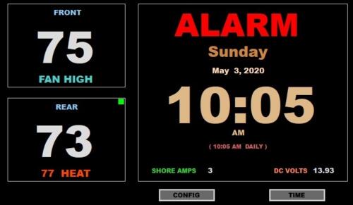 Main Screen when alarm clock goes off